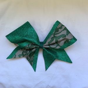 Forest green sparkley cheer bow